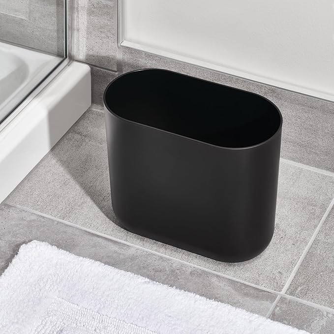 iDesign Small Slim Plastic Bathroom Trash Can, Garbage Can - Image 7