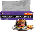 Box of 200 - Pre-Cut 12" Aluminum Foil Sheets - 12x10" Extra Wide & by MrMiracle