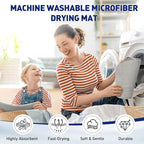 14.6*11.8 inch Microfiber Dish Drying Mat, 2 Compact Ultra Absorbent Dish Mat - Image 5