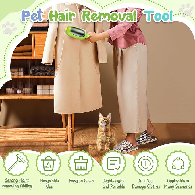 Pet Hair Removal Tool, Reusable Washable Lint Roller, Portable Lint Brushes - Image 2