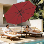MEWAY 9ft Patio Umbrella Outdoor Table Umbrellas with Push Button Tilt and Crank, Market Umbrella 8 Sturdy Ribs for Deck, Garden, Pool and Backyard, Red - Image 3