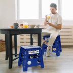 Delxo Folding Step Stool, 13 inch Non-Slip Foldable Stools for Kids & Adults Up to 300 LBS, Step Stool with Handle, Lightweight for Kitchen, Bathroom, Bedroom, Garden, Blue, 1PC - Image 5