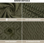 Artoid Mode 2 Pcs Olive Green 3D Diamond Grid Jacquard Hand Towels - Image 7