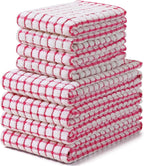 Homaxy Kitchen Towels and Dishcloths Set, 16 x 25 and 12 x 12 Inches, Super by Homaxy