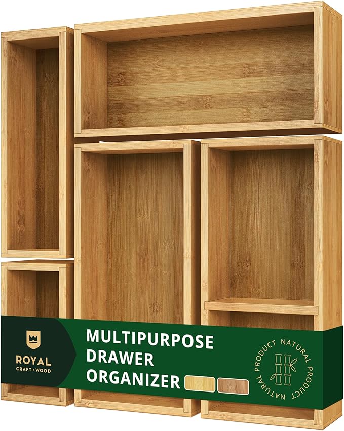 ROYAL CRAFT WOOD Premium Carbonized Bamboo Decorative Boxes by RoyalCraftWood