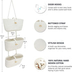 OrganiHaus White 3-Tier Wall Hanging Baskets - Image 2