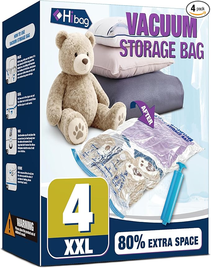 XXL Jumbo 47''X35'' Vacuum Storage Space Bags Extra Large by HIBAG