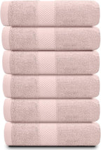 White Classic Luxury Pink Hand Towels - Image 2