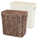 Wicker Trash Can with Lid and Liner, Handwoven Wicker Waste Basket, Water by Unknown