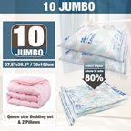 HIBAG Vacuum Storage Seal Bags, 10 Jumbo Space Saver Vacuum Sealer Bags - Image 2