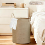 Tall Laundry Basket with Handles, 58L Portable Dirty Clothes Hamper, Boho - Image 5