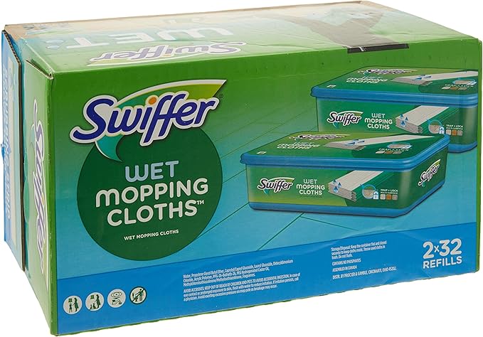 Swiffer Sweeper Wet Mopping Cloths Refills Open Window Fresh 32 Count Pack of 2 - Image 3