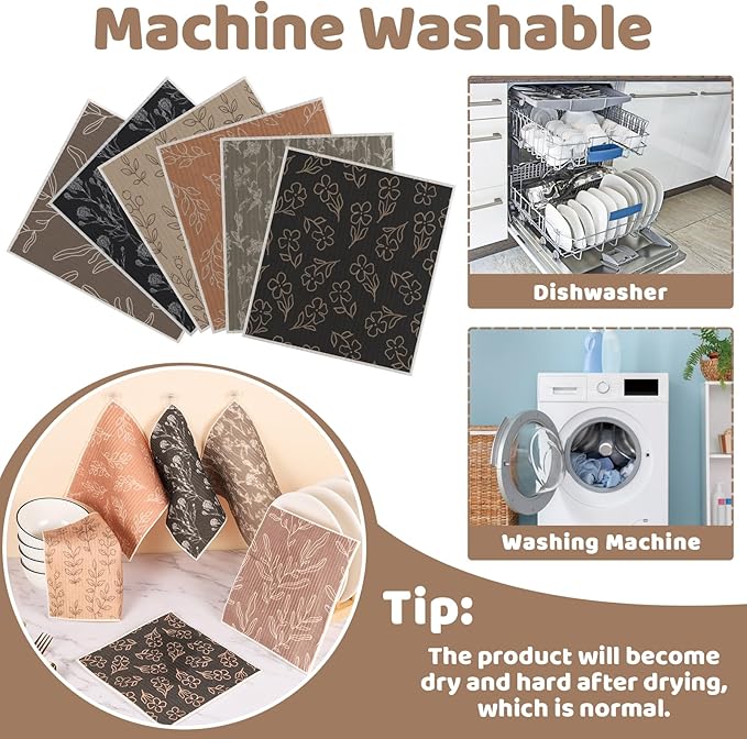 6 Pack Swedish Dishcloths for Kitchen, Swedish Rags Dish Towels - Image 4
