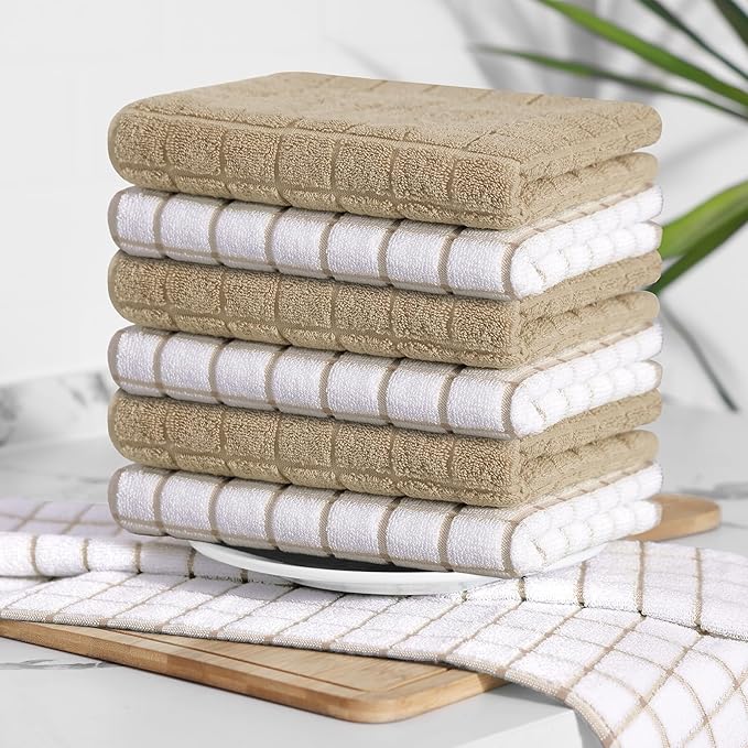 Homaxy Premium Cotton Kitchen Towels 16"x 28", Large Natural Ring Spun 390 GSM - Image 8