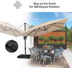PURPLE LEAF 10'×13' Patio Umbrella with Base Included and Cover Outdoor Umbrella with Cover Extra Large Heavy Duty Cantilever Umbrella Beige - Image 5
