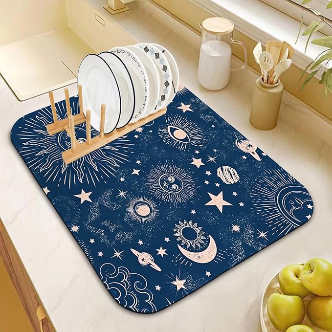 Dish Drying Mat for Kitchen Counter 18x24 Inch, Super Absorbent Dish Drainer Mat - Image 2