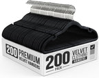 200 Pack Velvet Hanger for Shirt Pants Dresses Skirts Suits Jackets by OurModernSpace