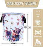 Highland Cow Laundry Basket Cow Animal Foldable Oxford Cloth Funny Tote Bag - Image 2