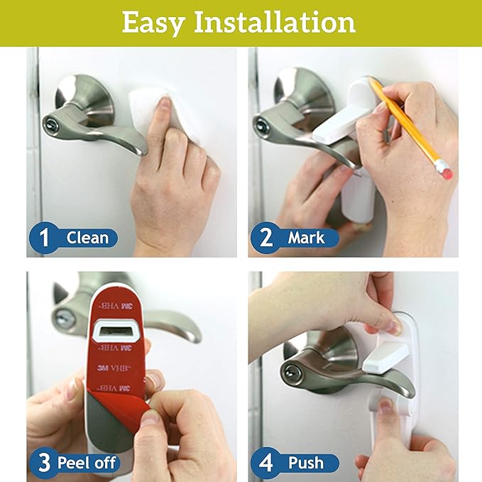 Door Lever Lock – Prevents Toddlers from Opening Doors – Easy One-Hand Operation - Image 3