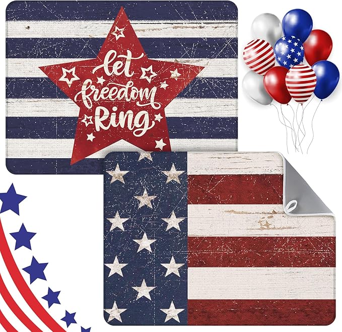 2 Pcs Memorial Day Dish Drying Mat by DuuiHua