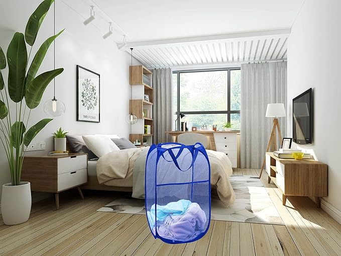 Mesh Laundry Hamper, Pop Up Laundry Basket, Collapsible Clothes Storage Bin - Image 5