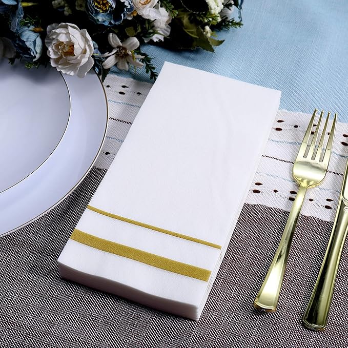 FOCUSLINE 200 Linen Feel Disposable Bathroom Napkins, Soft and Absorbent Paper - Image 3