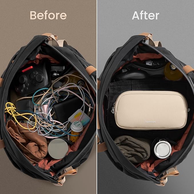tomtoc Electronics Organizer Travel Case, Water Resistant Travel Bag Cable - Image 5