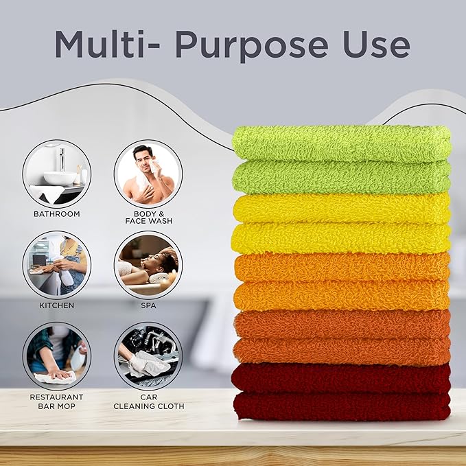 DecorRack 20 Pack 100% Cotton Wash Cloth, Luxurious Soft, 12 x 12 inch Ultra - Image 2