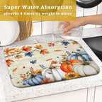 Fall Pumpkin Dish Drying Mat for Kitchen Counter 16x18 Inch Vintage Autumn - Image 7