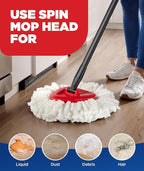 6-in-1 Mop Heads Replacements for O Cedar EasyWring 1 Tank System, Includes 1 - Image 4
