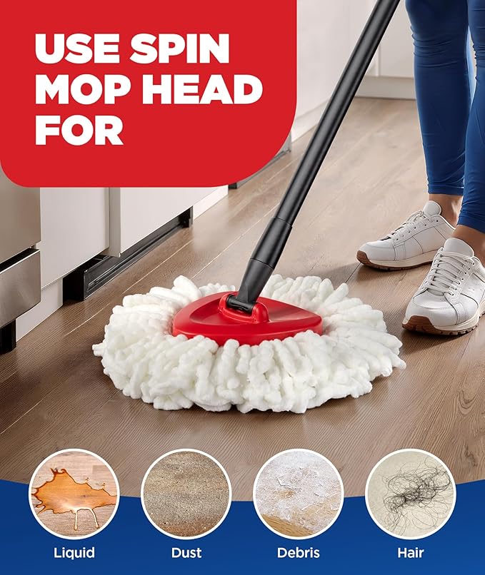 4-in-1 Mop Heads Replacements for O Cedar EasyWring 1 Tank System, Includes 1 - Image 4