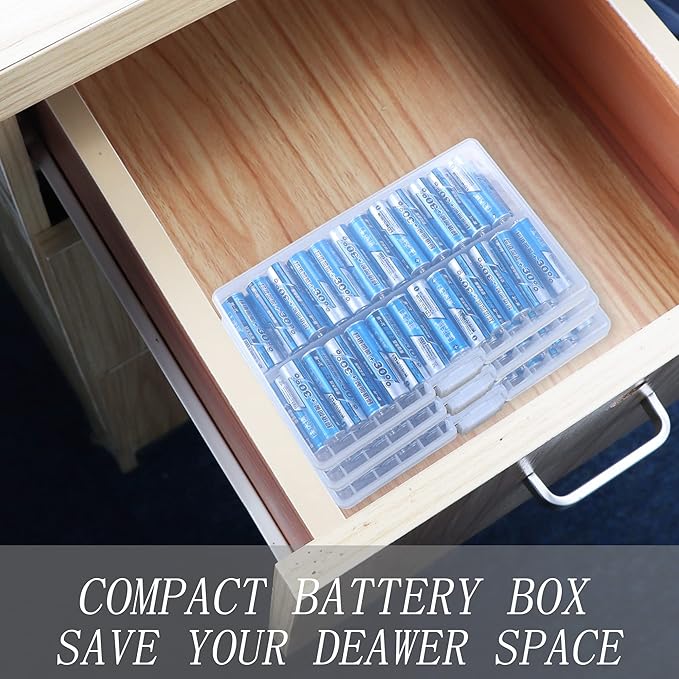 PNGKNYOCN Battery Storage Box, AA Batteries Portable Organizer Box Holds 48 AA - Image 7