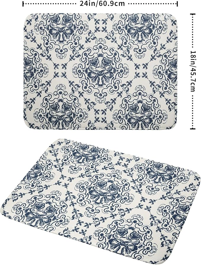 Bohemian Grey Retro Dish Drying Mat - Image 2
