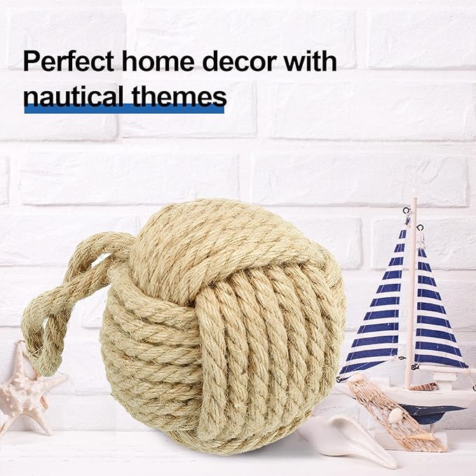 Marwood Rope Knot Door Stops Decorative Nautical Ball Door Stopper Handmade - Image 6