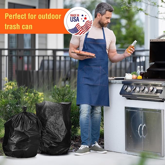 Delxo 30-33 Gallon Trash Bags, Durable & Puncture-Resistant Plastic Bolsas para - Image 5