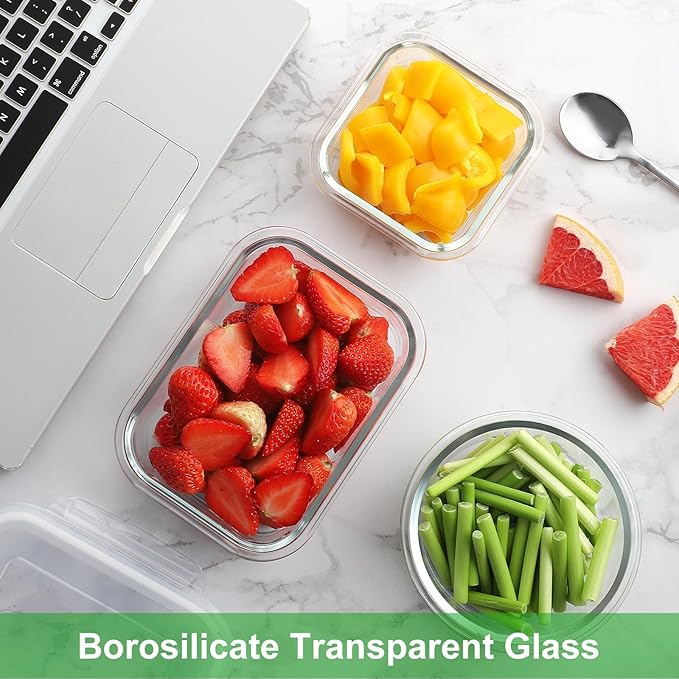 HOMBERKING [18 Piece Glass Food Storage Containers - Image 5