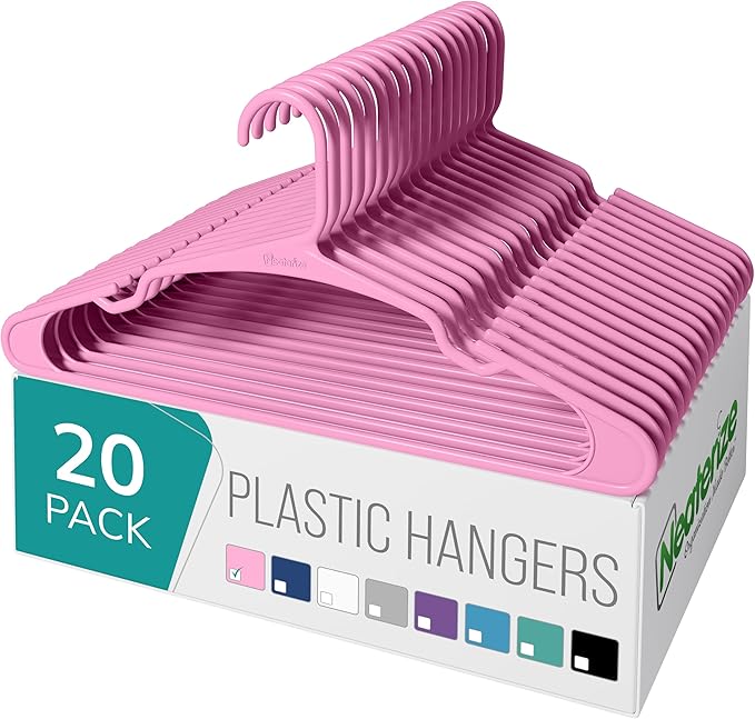 NEATERIZE Clothes Hangers Plastic 20 Pack by Neaterize