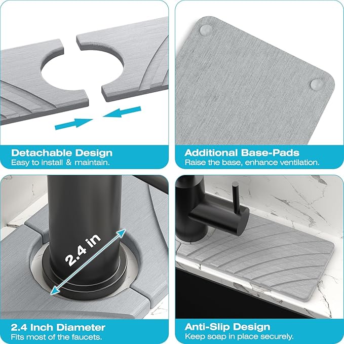 Stone Faucet Mat for Kitchen Sink - Image 5