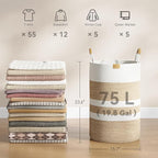 75L Striped Laundry Hamper - Image 4