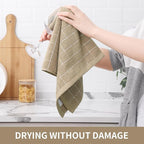 Homaxy 100% Cotton Terry Kitchen Towels, Checkered Designed, Soft and Super - Image 4