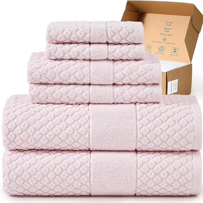 Simple&Opulence 6 Piece Luxury Towel Set, 100% Cotton Bathroom Towels by SimpleOpulence
