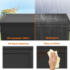 320 Gallon Waterproof Outdoor Storage Box,Large Resin Deck Box,Lockable Outside Storage Box Container for Patio Furniure,Garden,Tools (320 Gallon,Black) - Image 6