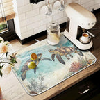 Vintage Ocean Sea Turtle04 Dish Drying Mat - Image 8