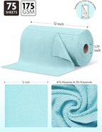 Fantasticlean Microfiber Cleaning Cloth Roll -75 Pack, Tear Away Microfiber - Image 6
