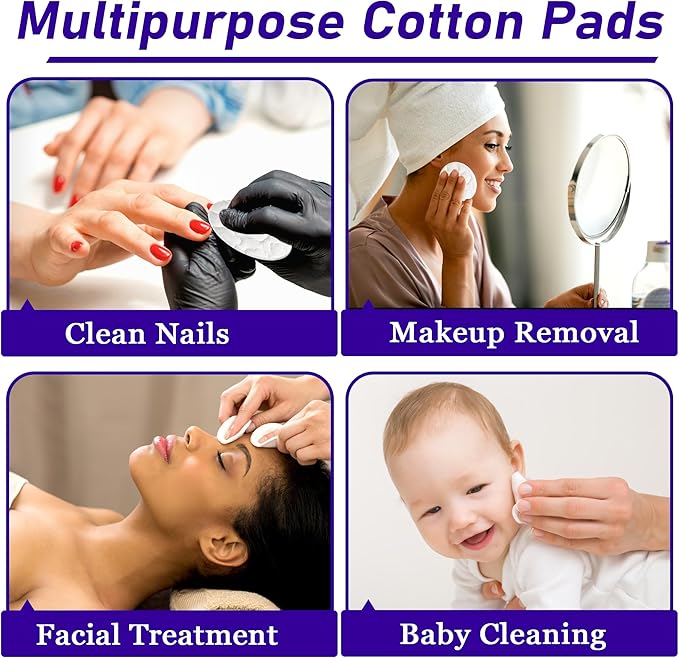 Premium Cotton Pads for Face, 100% Pure & Natural Organic Cotton Rounds - Image 5