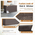 Greesum 100 Gallon Resin Patio Storage Box for Garden Tools, Outdoor Furniture Cushions, Pool Supplies, Dark Brown - Image 5
