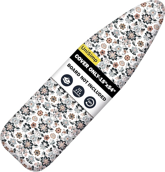Ironing Board Cover and Pad 15"x54" Extra Thick Natural Cotton, Scorch and by UniSimp
