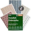 FEBU Swedish Dishcloths for Kitchen | 5 Pack Eastern Reusable Paper Towels by FEBU