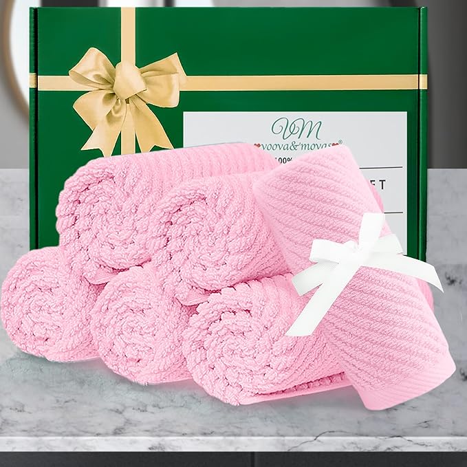 VOOVA & MOVAS Towels for Face, Luxury Hand Towels Set of 6, Fluffy Facial - Image 5