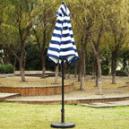 Sunnyglade 9' Patio Umbrella Outdoor Table Umbrella with 8 Sturdy Ribs (Blue and White) - Image 3